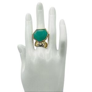 Jewelmint Gold-Tone Faux Turquoise Cocktail Statement Ring